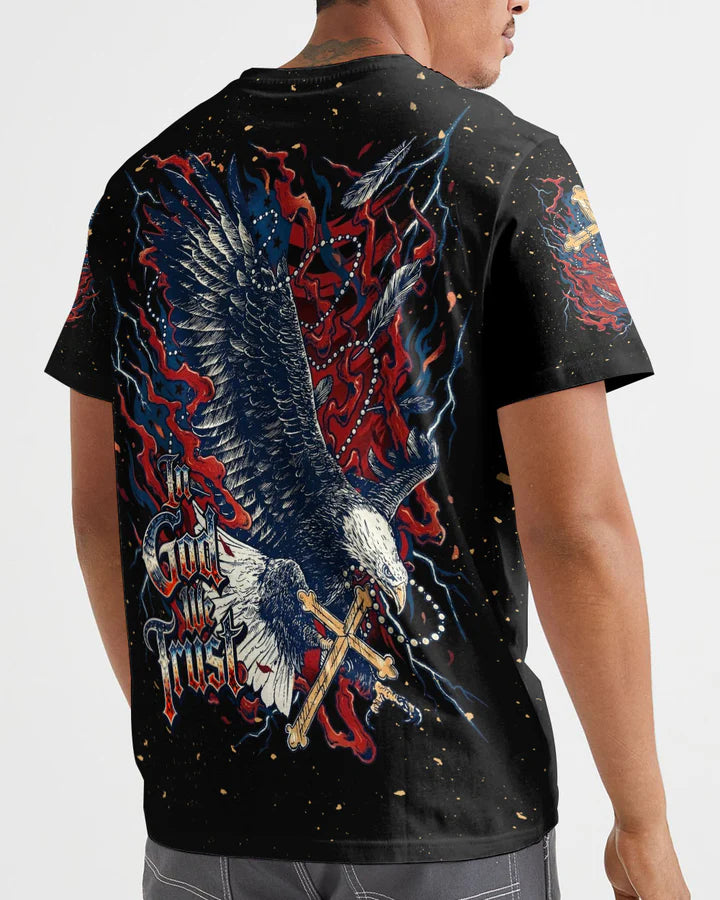 Cowgic In God We Trust Eagle Stars And Stripes Men's All Over Print Shirt