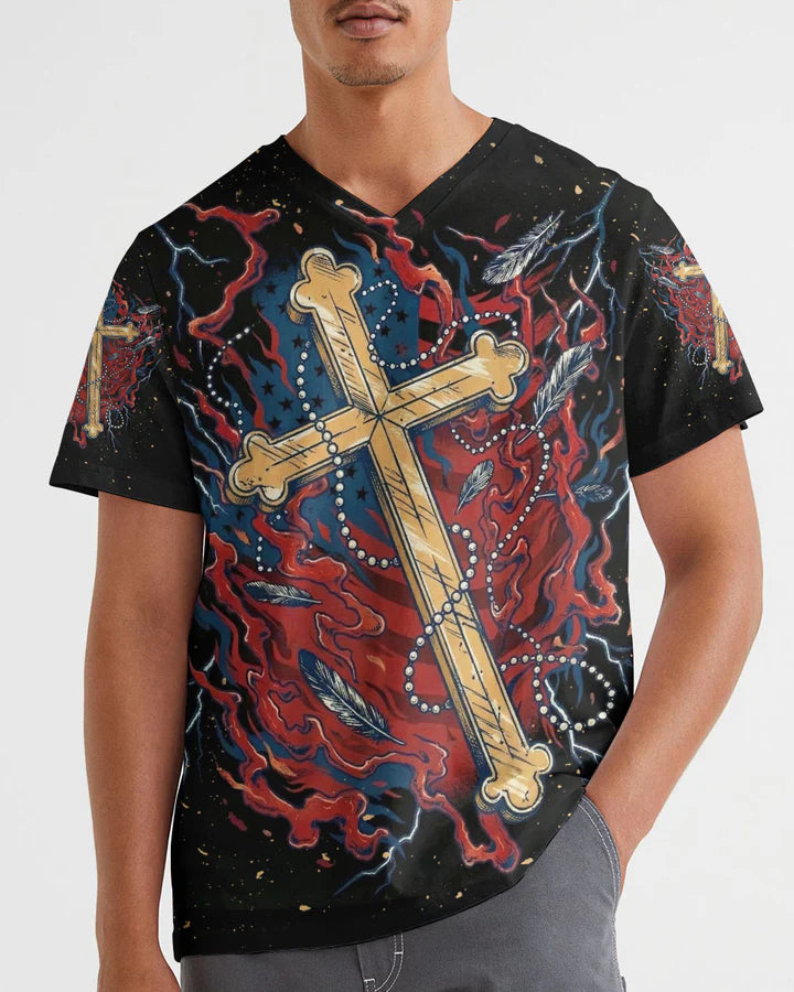 Cowgic In God We Trust Eagle Stars And Stripes Men's All Over Print Shirt