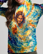 Cowgic Saved By His Grace Jesus Water Swirl Women's All Over Print Shirt
