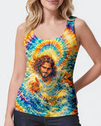 Cowgic Saved By His Grace Jesus Water Swirl Women's All Over Print Shirt