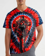 Cowgic Jesus And Lion Swirl Men's All Over Print Shirt
