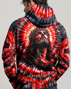 Cowgic Jesus Halo Of Faith Red & Black Swirl Men's All Over Print Shirt