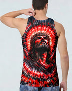 Cowgic Jesus Halo Of Faith Red & Black Swirl Men's All Over Print Shirt