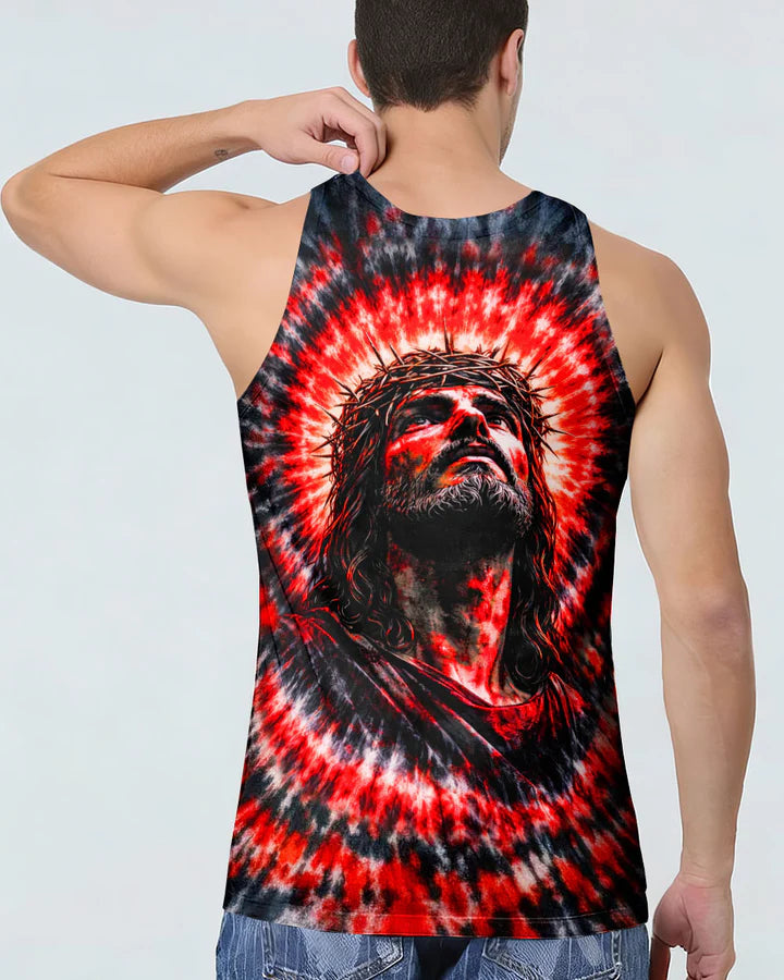 Cowgic Jesus Halo Of Faith Red & Black Swirl Men's All Over Print Shirt