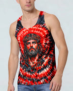 Cowgic Jesus Halo Of Faith Red & Black Swirl Men's All Over Print Shirt