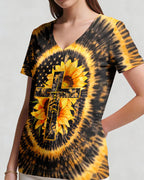 Cowgic Sunflowers Cross Swirl Women's All Over Print Shirt