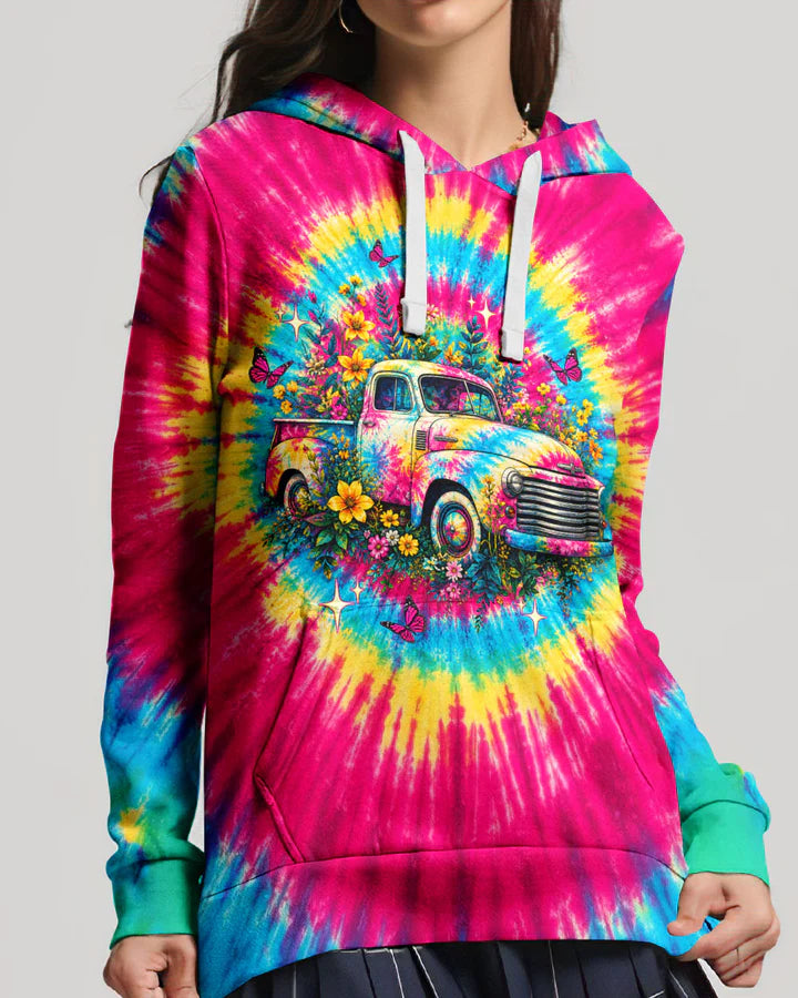 Cowgic Jesus Take The Wheel Colorful Swirl All Over Print Shirt