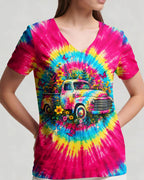 Cowgic Jesus Take The Wheel Colorful Swirl All Over Print Shirt