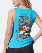 Cowgic She Loves Jesus & America Too Red White & Blue All Over Print Shirt