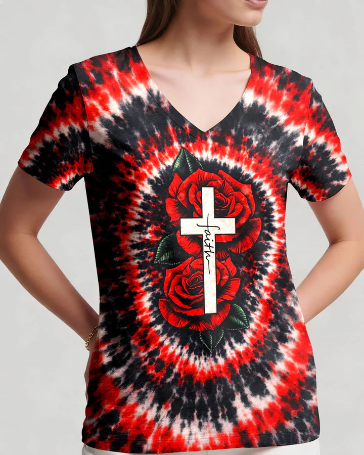 Cowgic Cross Rose Swirl Women's All Over Print Shirt