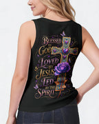 Cowgic Blessed By God Cross Rose All Over Print Shirt