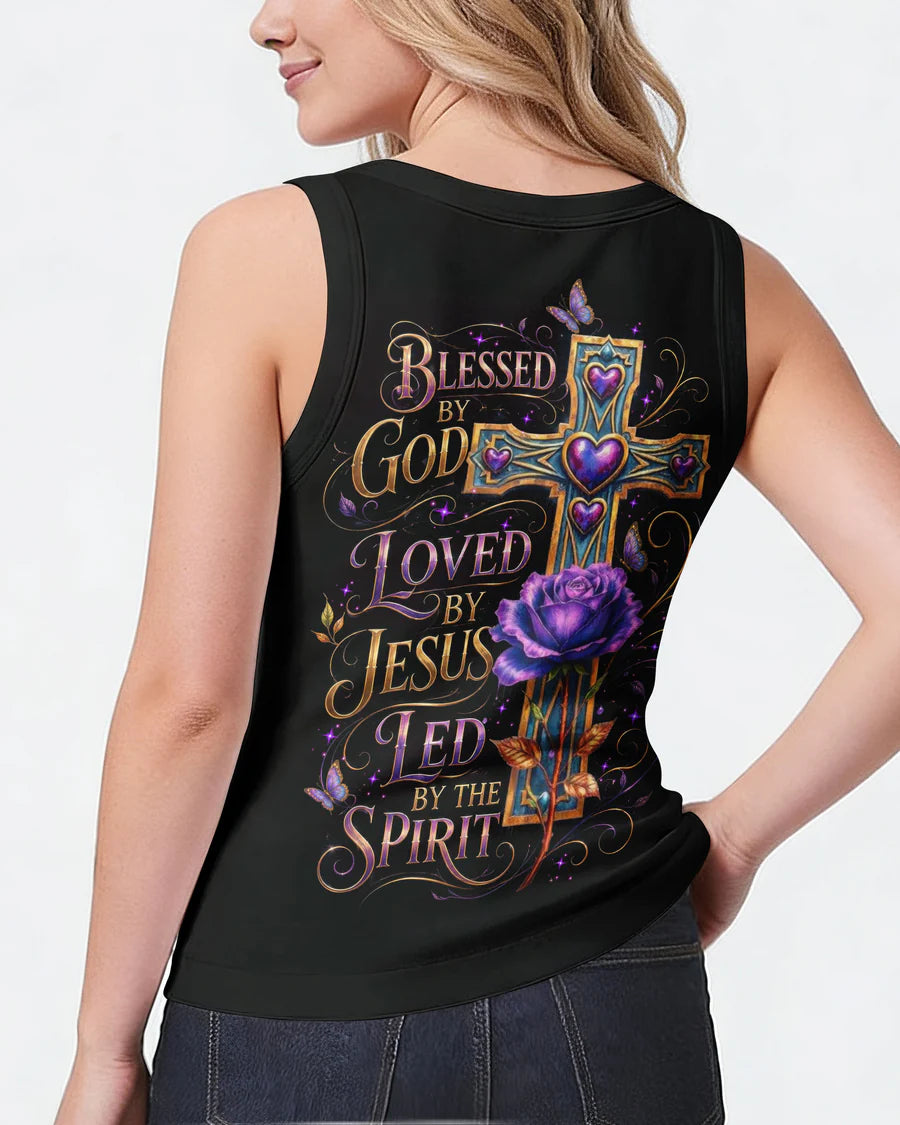 Cowgic Blessed By God Cross Rose All Over Print Shirt