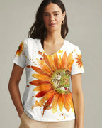 Cowgic Blessed By God Sunflowers Women's All Over Print Shirt