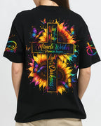 Cowgic Way Maker Miracle Worker Cross Sunflower Women's All Over Print Shirt