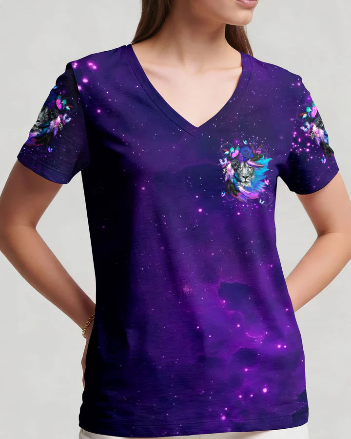 Cowgic Blessed By God Lion Women's All Over Print Shirt