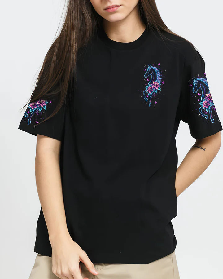 Cowgic Blessed By God Loved By Jesus Horse Women's All Over Print Shirt