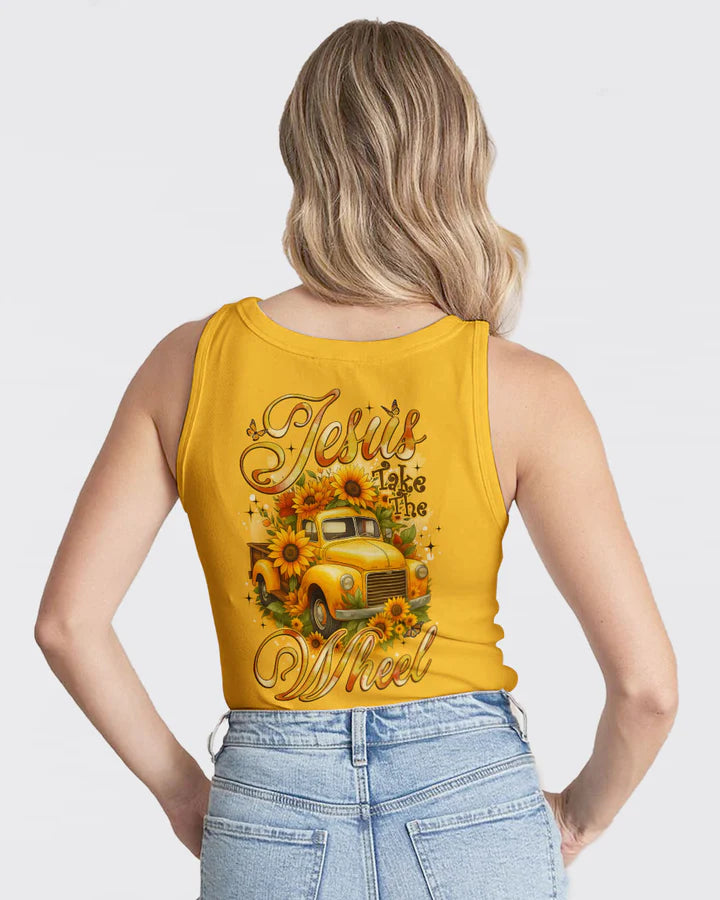 Cowgic Jesus Take The Wheel Sunflowers Women's All Over Print Shirt