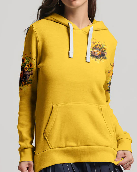 Cowgic Jesus Take The Wheel Sunflower Women's All Over Print Shirt