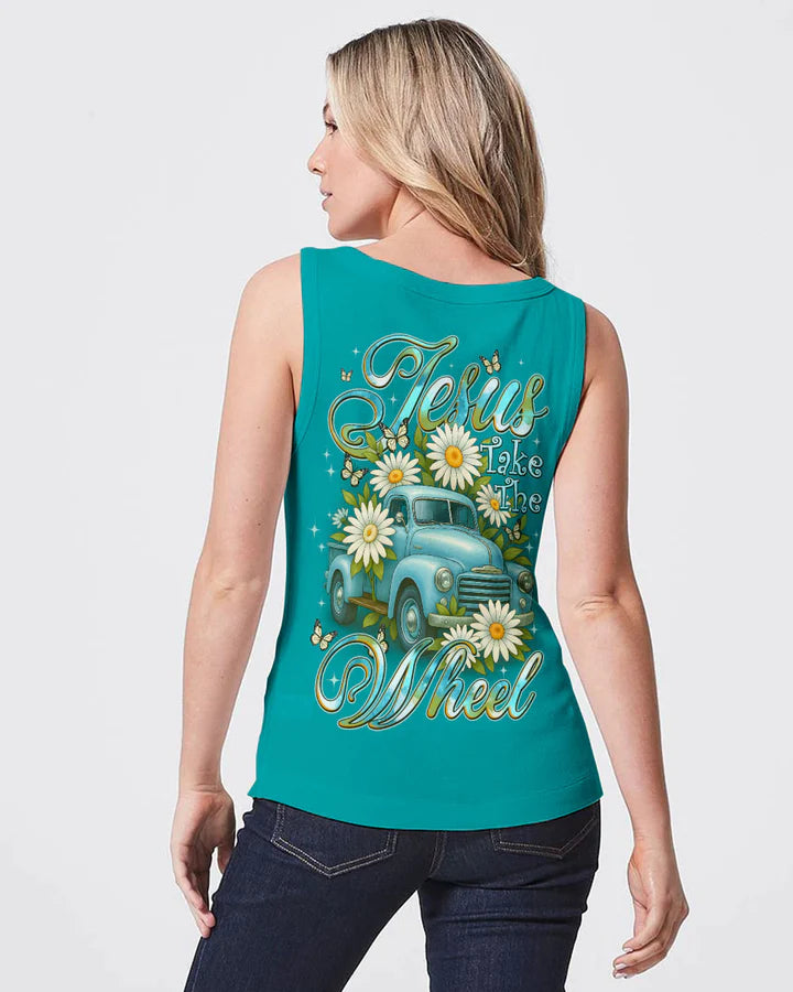 Cowgic Jesus Take The Wheel Daisies Women's All Over Print Shirt