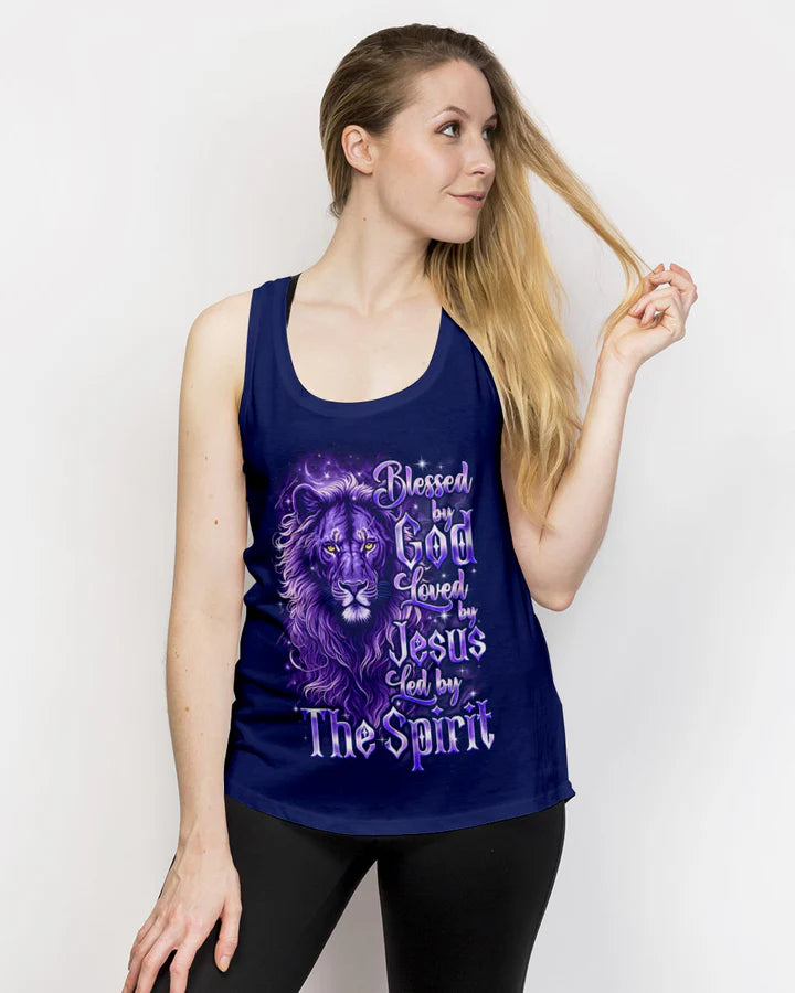 Cowgic Blessed By God Loved By Jesus Lion Women's All Over Print Shirt