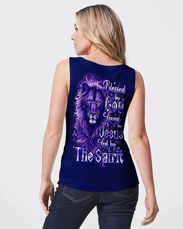 Cowgic Blessed By God Loved By Jesus Lion Women's All Over Print Shirt