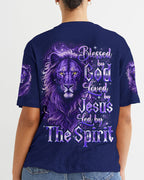 Cowgic Blessed By God Loved By Jesus Lion Women's All Over Print Shirt