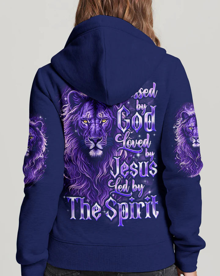 Cowgic Blessed By God Loved By Jesus Lion Women's All Over Print Shirt