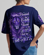 Cowgic Blessed By God Loved By Jesus Lion Women's All Over Print Shirt