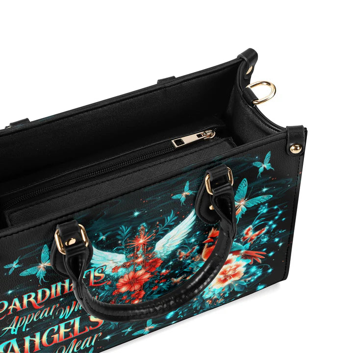 Cowgic Cardinals Appear When Angels Are Near Leather Handbag