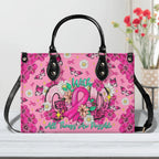 Cowgic With God All Things Are Possible Breast Cancer Leather Handbag