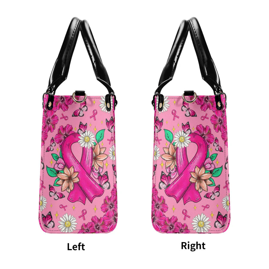 Cowgic With God All Things Are Possible Breast Cancer Leather Handbag