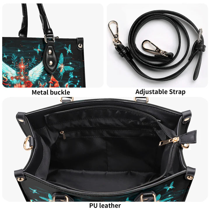 Cowgic Cardinals Appear When Angels Are Near Leather Handbag