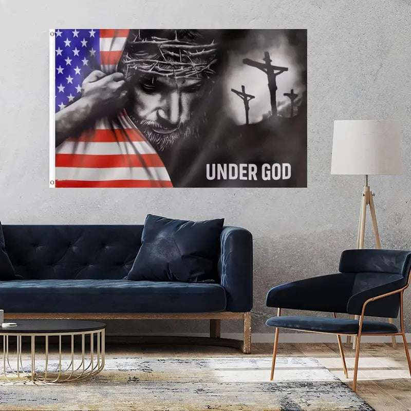 Cowgic Under God Pattern Flag, American Flag with Grommets