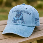 Cowgic Veterans Art  AM A VET Embroidered Cap