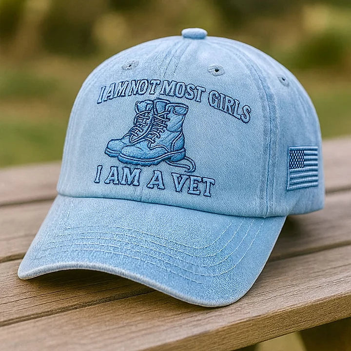 Cowgic Veterans Art  AM A VET Embroidered Cap