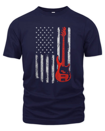 Cowgic USA American Flag Bass Guitar Player Musician