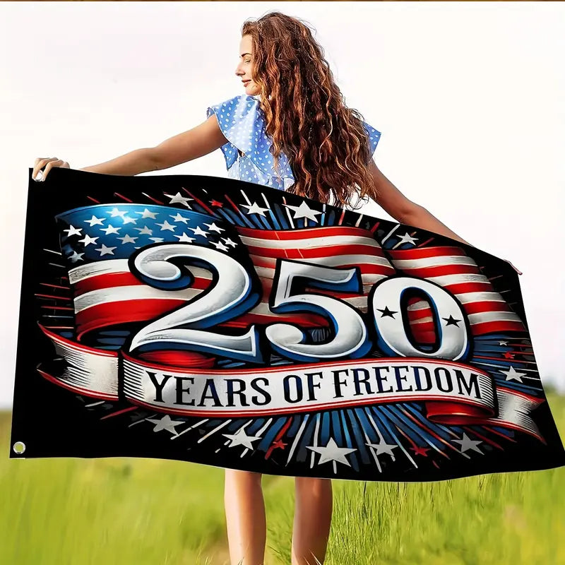 Cowgic 1pc 250th Anniversary of Freedom American 250th Anniversary Premium Polyester Flag