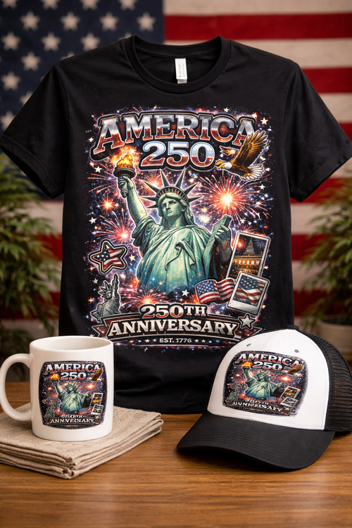 Cowgic America 250th Anniversary Fireworks – Statue of Liberty Patriotic T-Shirt