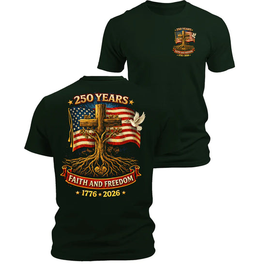 Cowgic Faith & Freedom 250 Years Patriotic Shirt