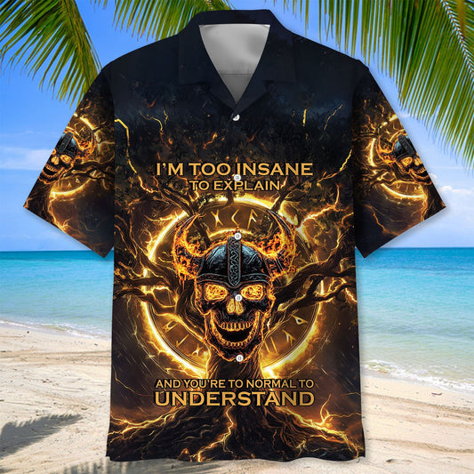 Cowgic Viking Skull Flames