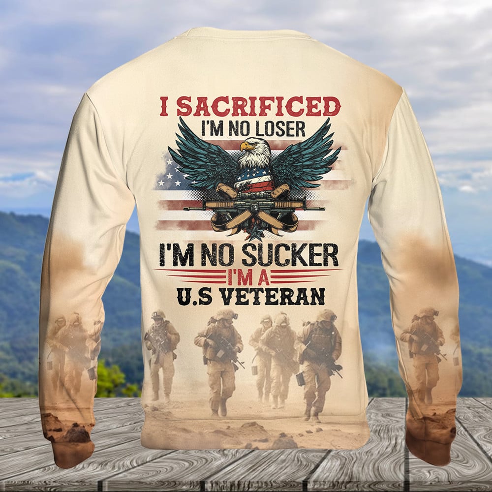 Cowgic I'm A U.S Veteran I Sacrificed All Over Print Apparel