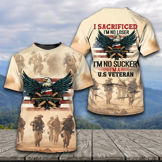 Cowgic I'm A U.S Veteran I Sacrificed All Over Print Apparel