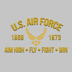 Cowgic Air Force Embroidered Washed Cap - AIM HIGH FLY FIGHT WIN - Custom Rank & Name - Vintage Distressed Cap for Veterans