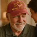 Cowgic Air Force Embroidered Washed Cap - AIM HIGH FLY FIGHT WIN - Custom Rank & Name - Vintage Distressed Cap for Veterans