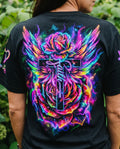 Cowgic Faith Hope Love Neon Rose Cross Women's All Over Print