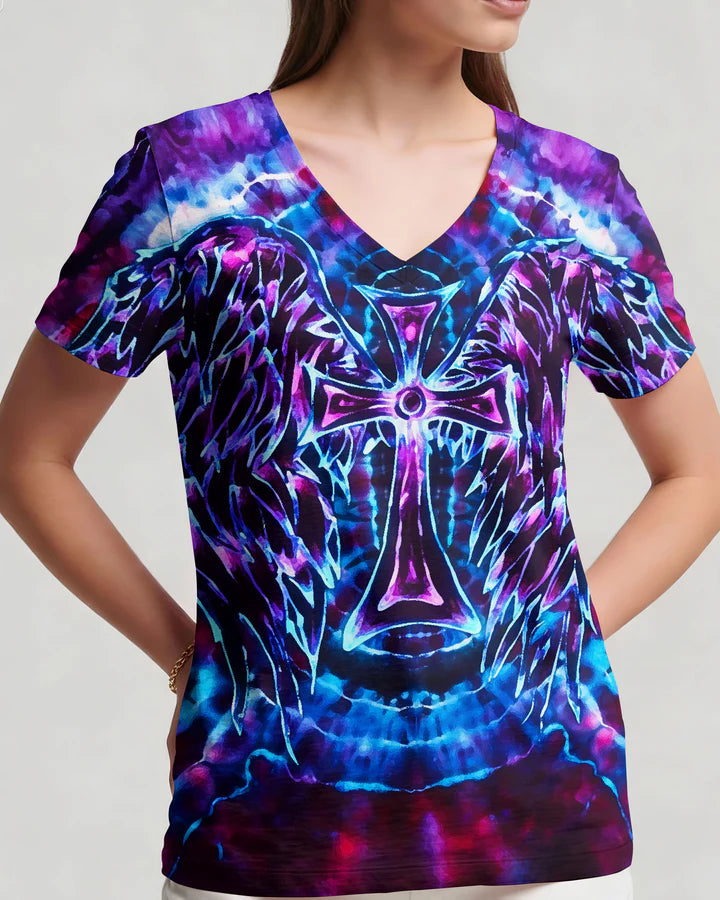 Cowgic Faith In Light Wing Cross Swirl Women's All Over Print Shirt