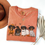 Cowgic Comfort Colors Dachshund Shirt, Halloween