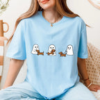 Cowgic Ghost Trio Halloween Dachshund T-shirt