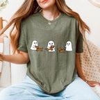 Cowgic Ghost Trio Halloween Dachshund T-shirt