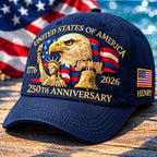 Cowgic Personalized America’s 250th Anniversary, Eagle 1776–2026 Custom Embroidered Cap